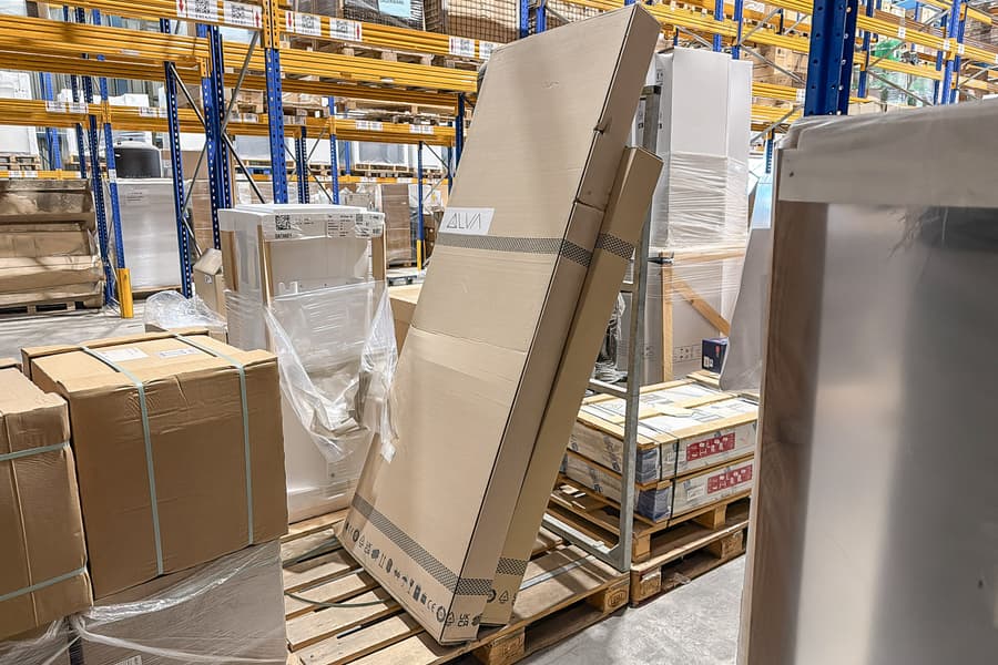 Glas Dusch Eckeinstiegshälfte mit Pendeltür Alva Dura